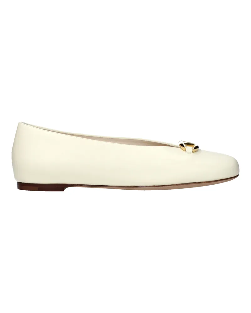 Valentino Garavani Damens Ballerinas Beige/Elfenbein Leder -
