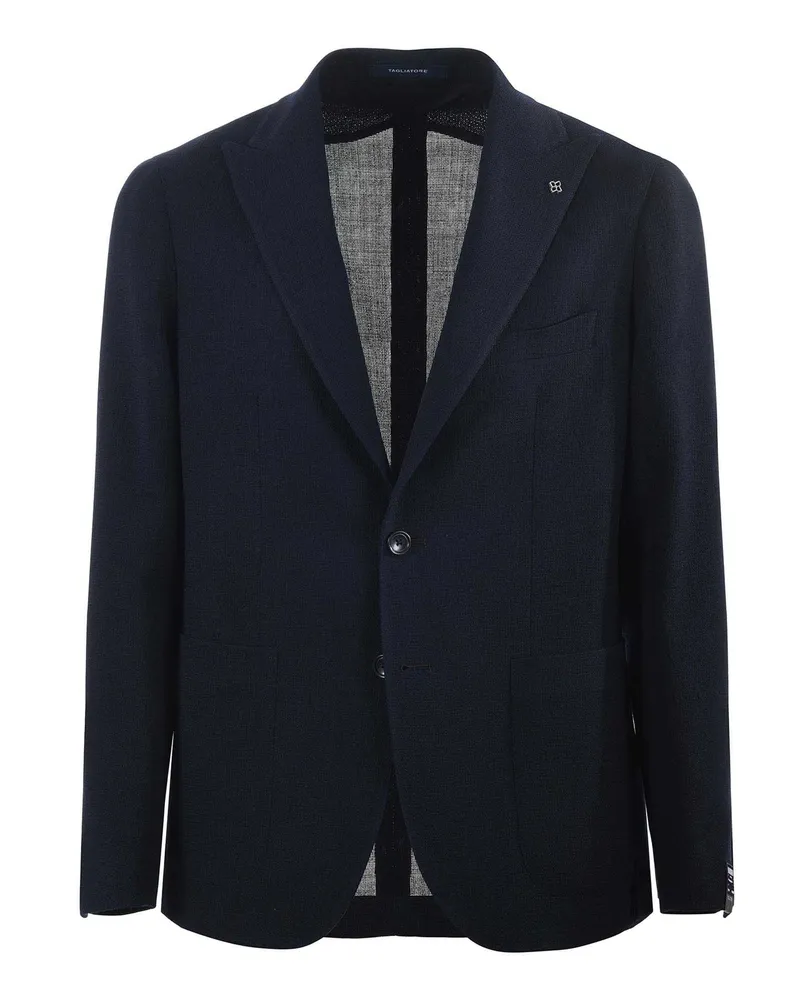 Tagliatore Wool Hopsack Jacke Blue