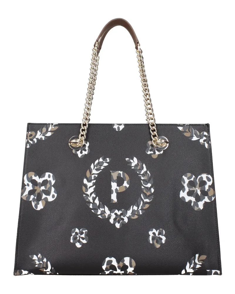 Pollini Damens Umhängetaschen PVC Schwarz/Moor's Kopf -