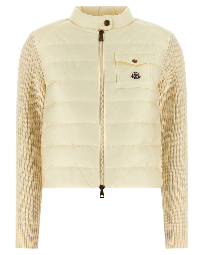 Moncler gepolsterte Strickjacke White