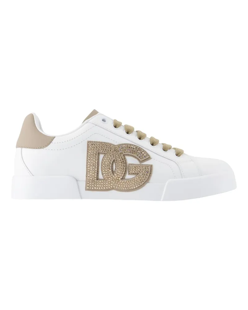 Dolce & Gabbana Port.Light Strobel Sneakers  Leder Weiß White