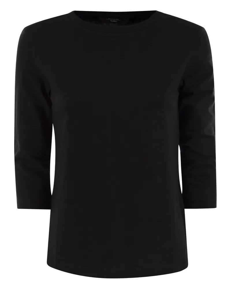 Weekend Max Mara Wochenende Max Mara Multia T -Shirt im Bio -Baumwolltrikot Black