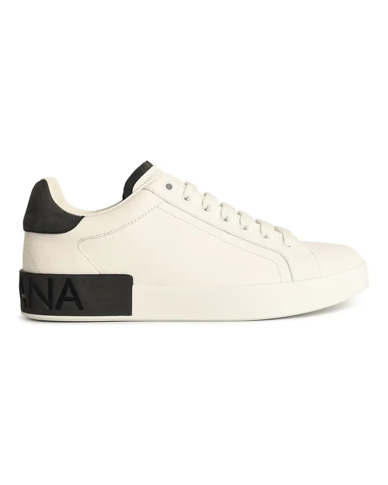 Dolce & Gabbana Portofino' weißes Kalb -Lear -Sneaker White