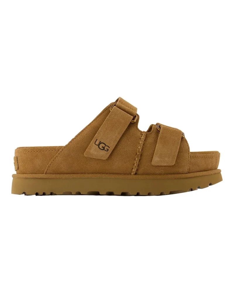 UGG Mules W Goldenstar Hi  Lederbraun Beige