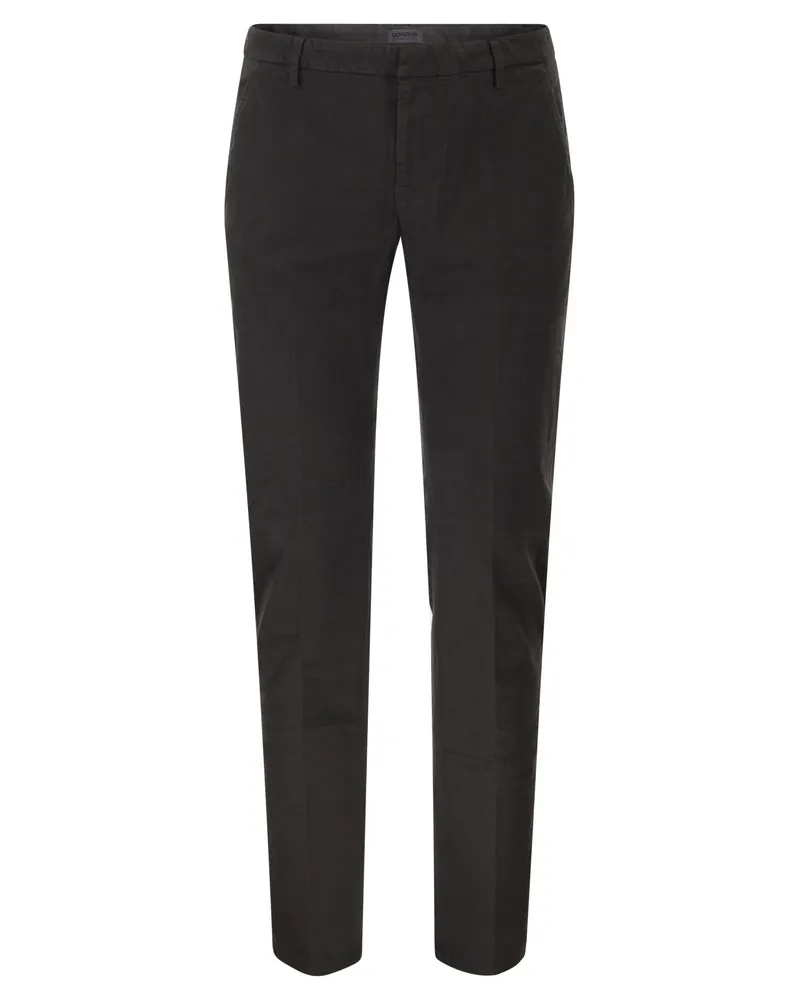 Dondup Spiritissimo Reguläre Chinohose aus Gabardine Anthracite