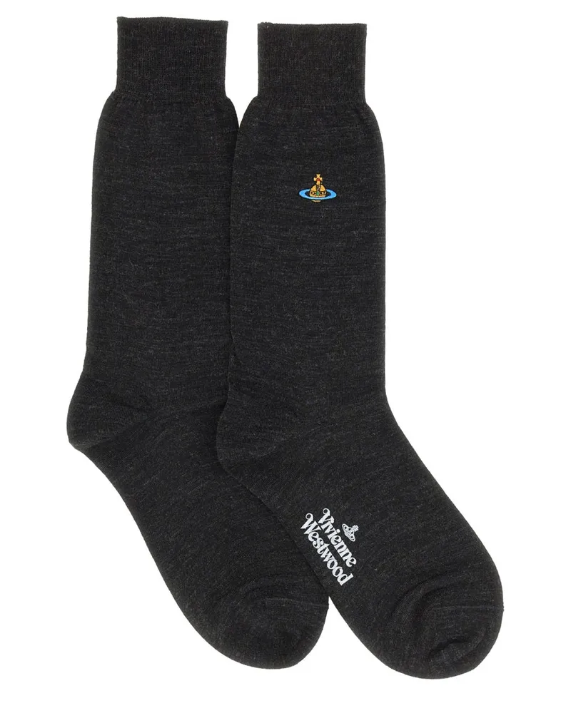 Vivienne Westwood Socken mit Orb -Stickerei Charcoal