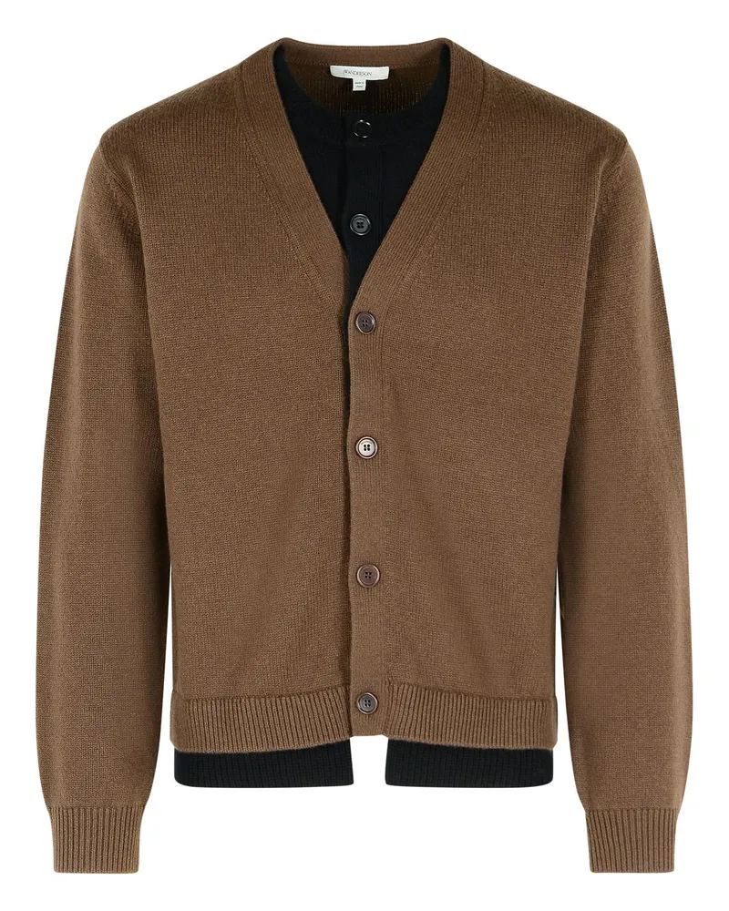 J.W.Anderson JW Anderson Brown Cashmere Mischung Layered Cardigan Brown