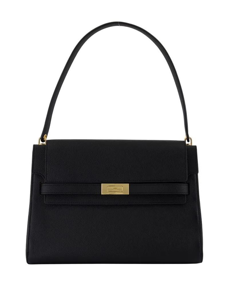 Tory Burch Lee Radziwill große Umhängetasche e Leder schwarz Schwarz