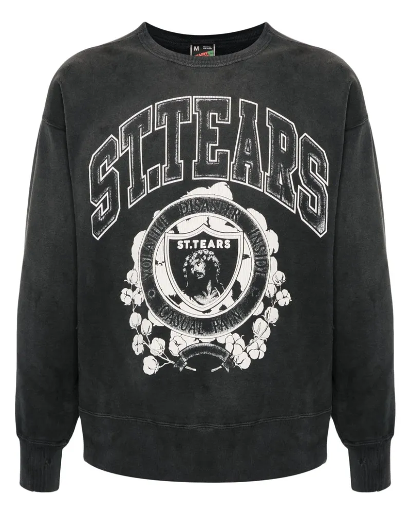 SAINT MXXXXXX Logo Baumwoll -Sweatshirt Black