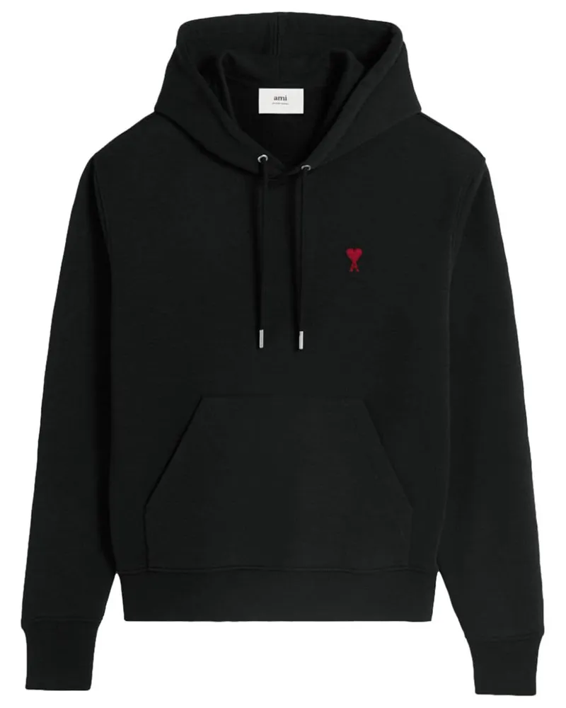 AMI Paris Ami de Coeur Baumwollhodie Black