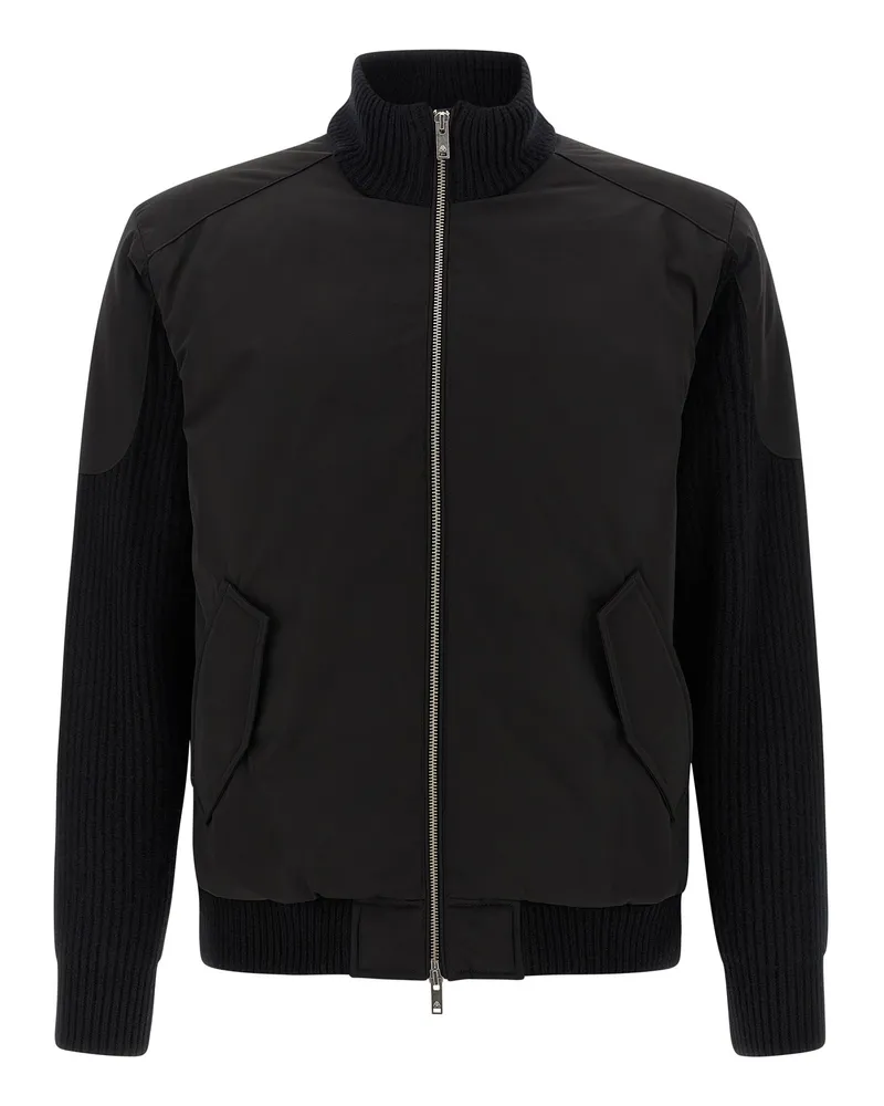 Moose Knuckles Magnus Strick Hybrid' Bomberjacke Black