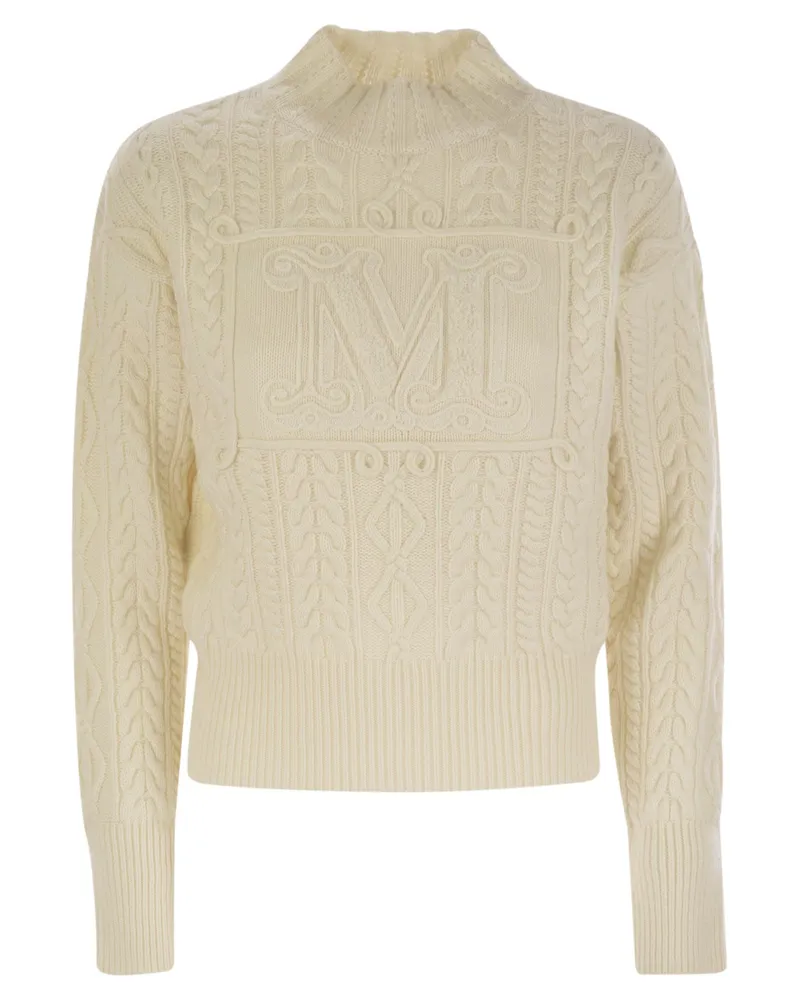 Max Mara Miranda Wolle und Kaschmirpullover White