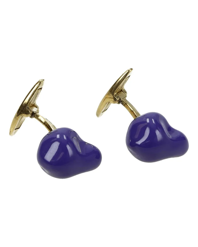 Bottega Veneta Herrens Manschettenknöpfe und Krawattenklammern in Silberviolett/Pflaume -