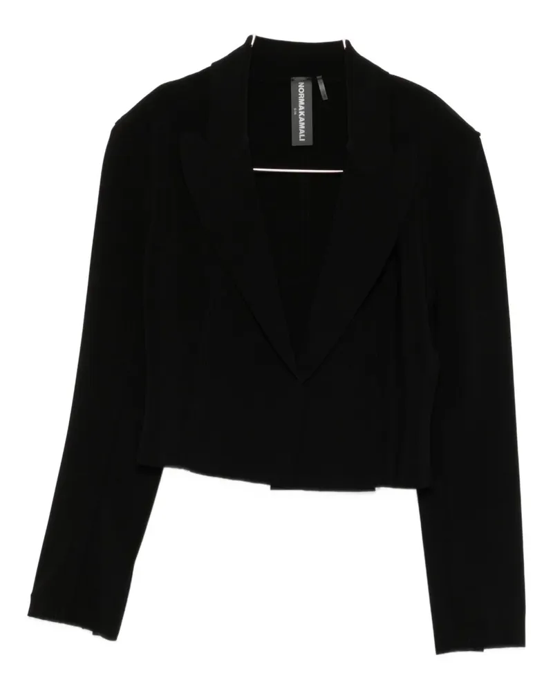 Norma Kamali Single Breasted Cropped Jacke Black