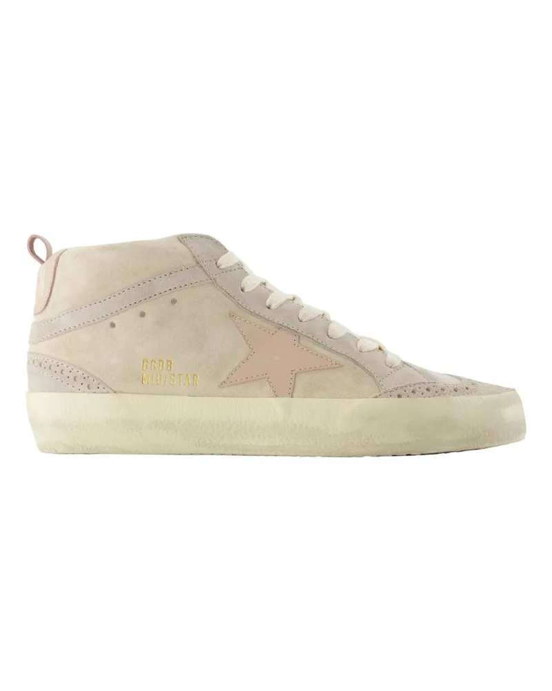 Golden Goose Mid Star Sneakers  Deluxe Marke Leder Beige Beige