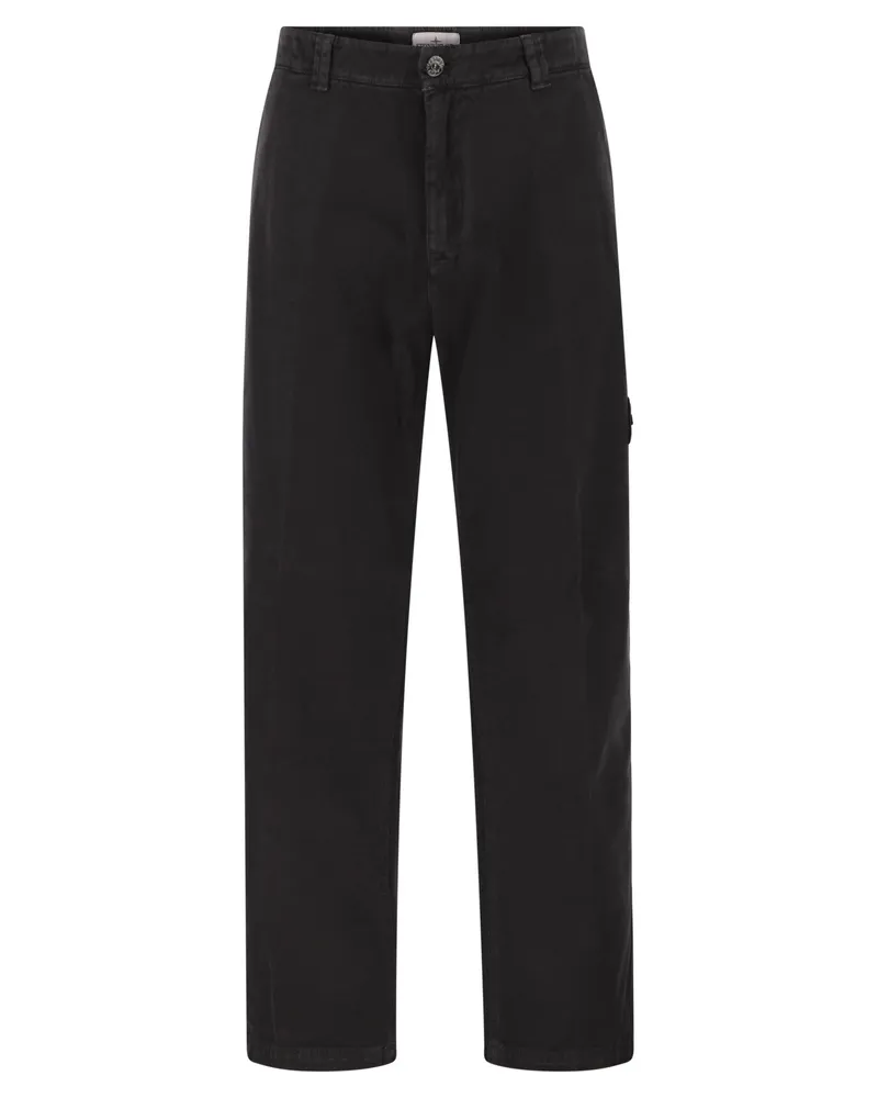 Stone Island Cargohose mit normaler, schmal zulaufender Passform Black