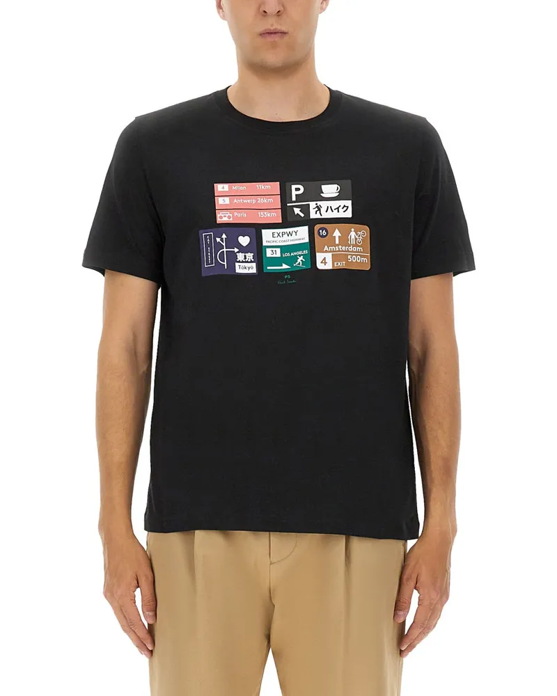 Paul Smith PS von Paul Smith regulär Fit T -Shirt Black