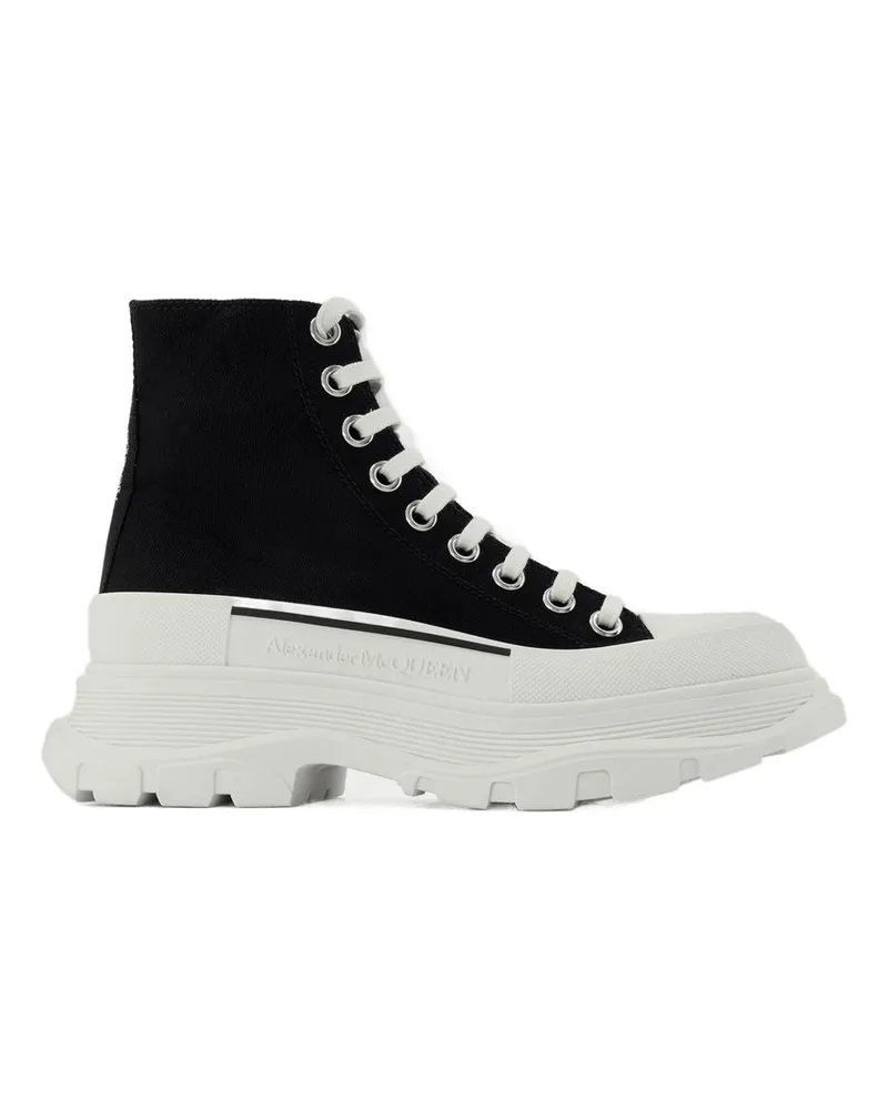 Alexander McQueen Tread -Turnschuhe  Schwarz/Weiß Leder Black