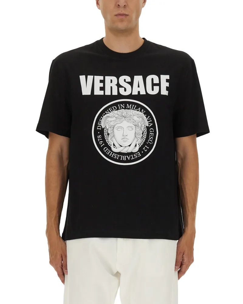 Versace T -Shirt mit Logo Black