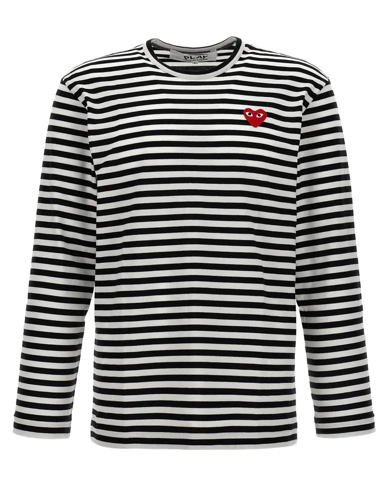 Comme des Garçons Comme des Garçons Spiel Logo Patch Stripes T -Shirt White