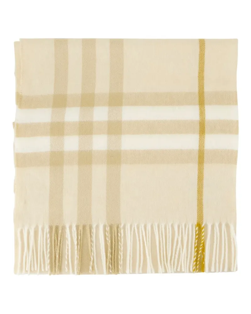 Burberry Riese Check Schal  Wool Beige Beige