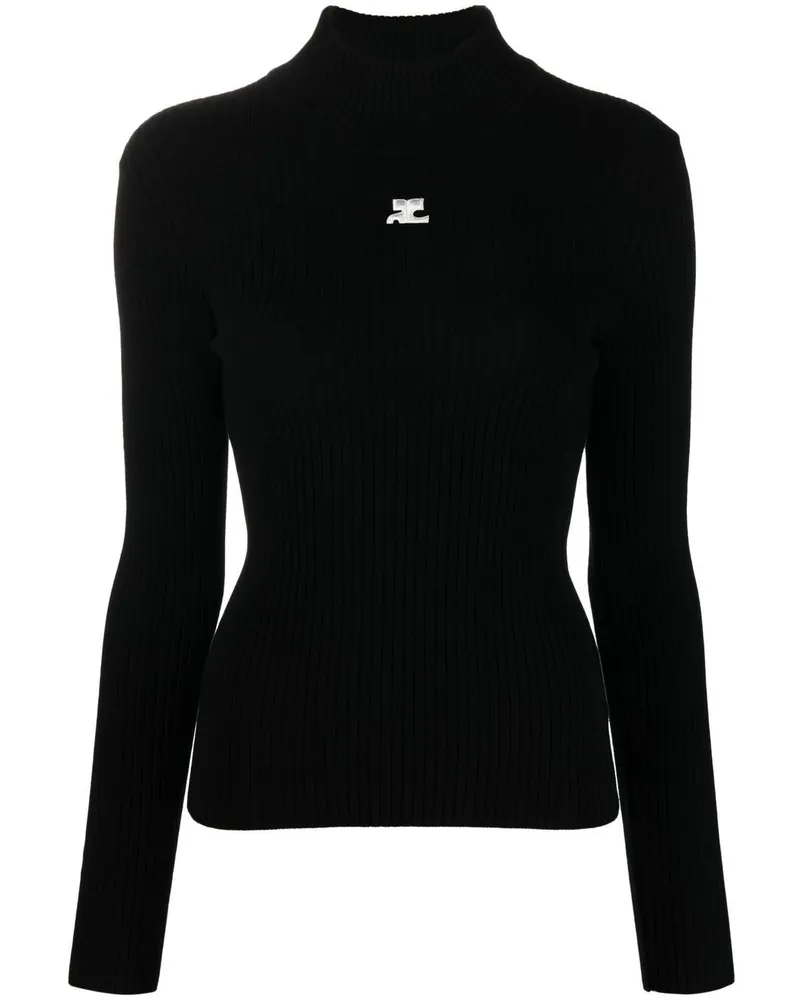 Courrèges Courreves Pullover schwarz Black