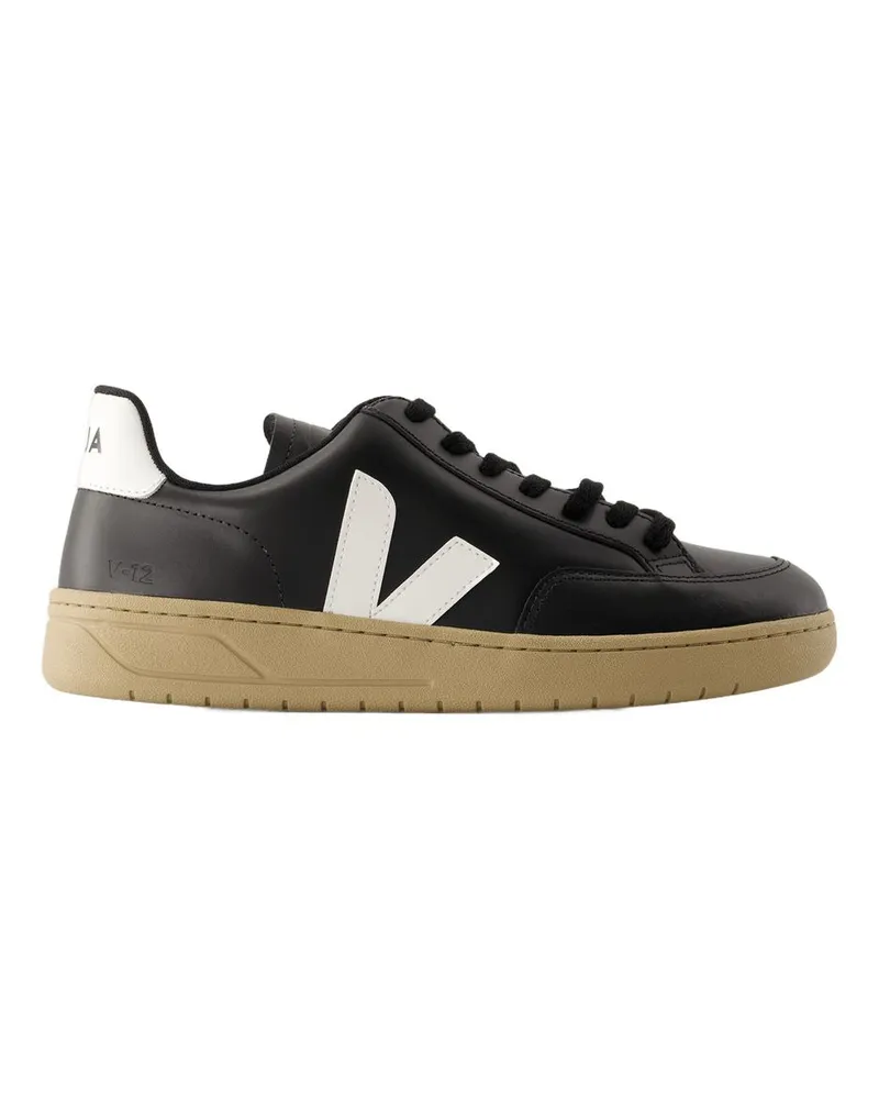 VEJA V 12 Sneaker  Leder schwarz/weiß Black