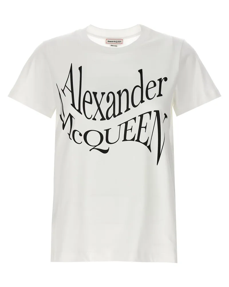 Alexander McQueen Logo Print T -Shirt White
