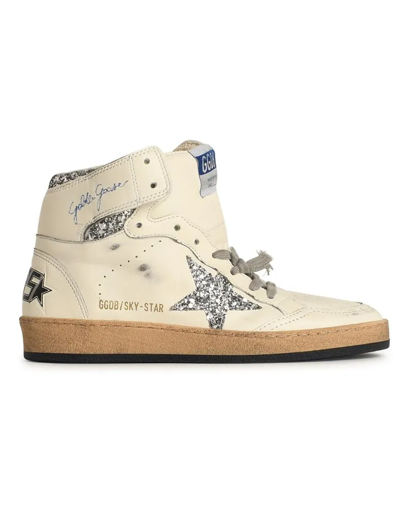 Golden Goose Golden Gans 'Sky Star' weiße Lear -Sneaker White