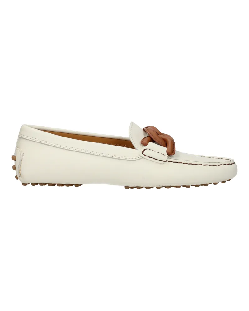 TOD'S Frauen's Mokassins Weiß/Mousse-Leder -