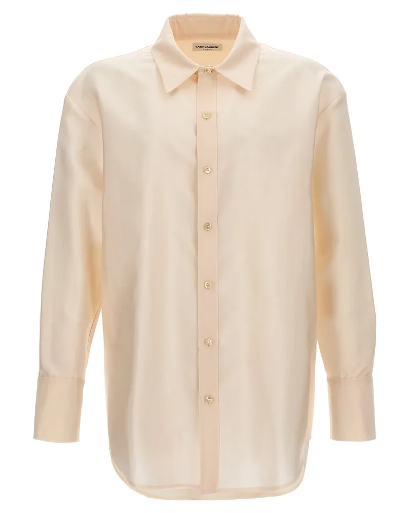 Saint Laurent Faille Hemd Beige