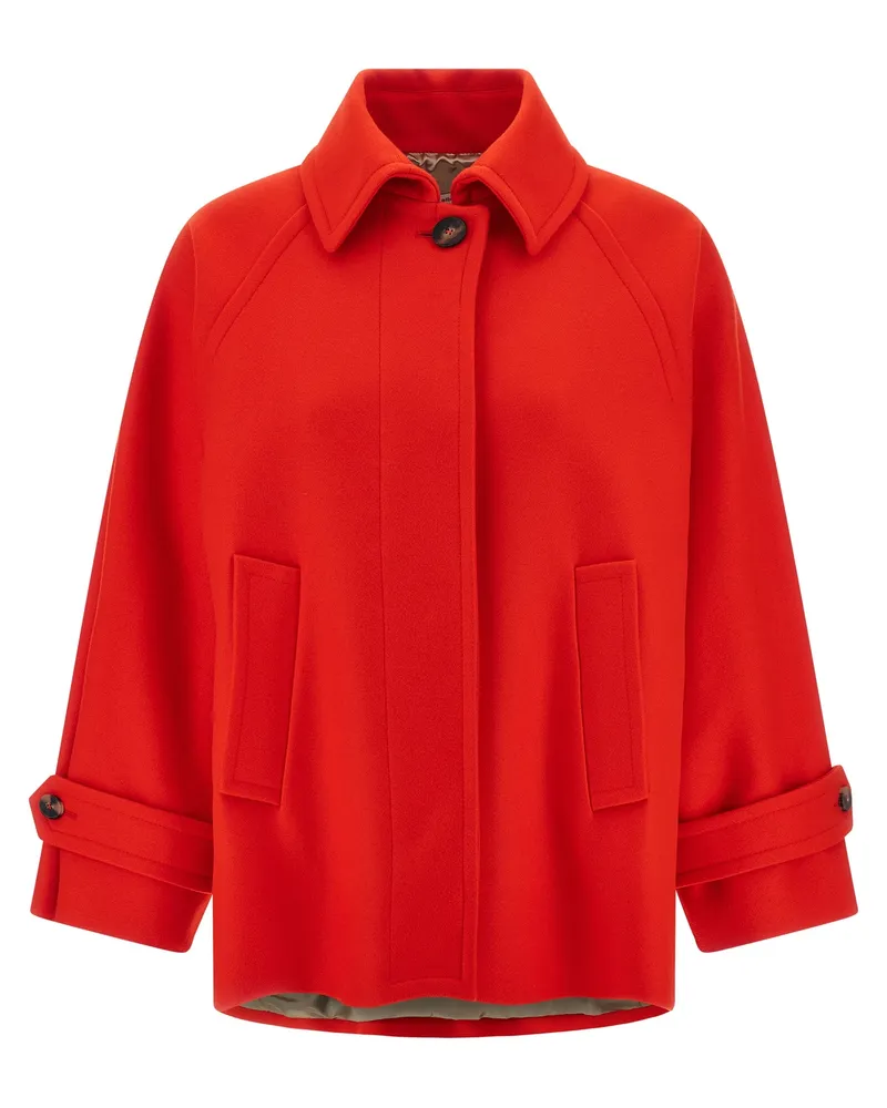 Alberto Biani Caban Mantel Red