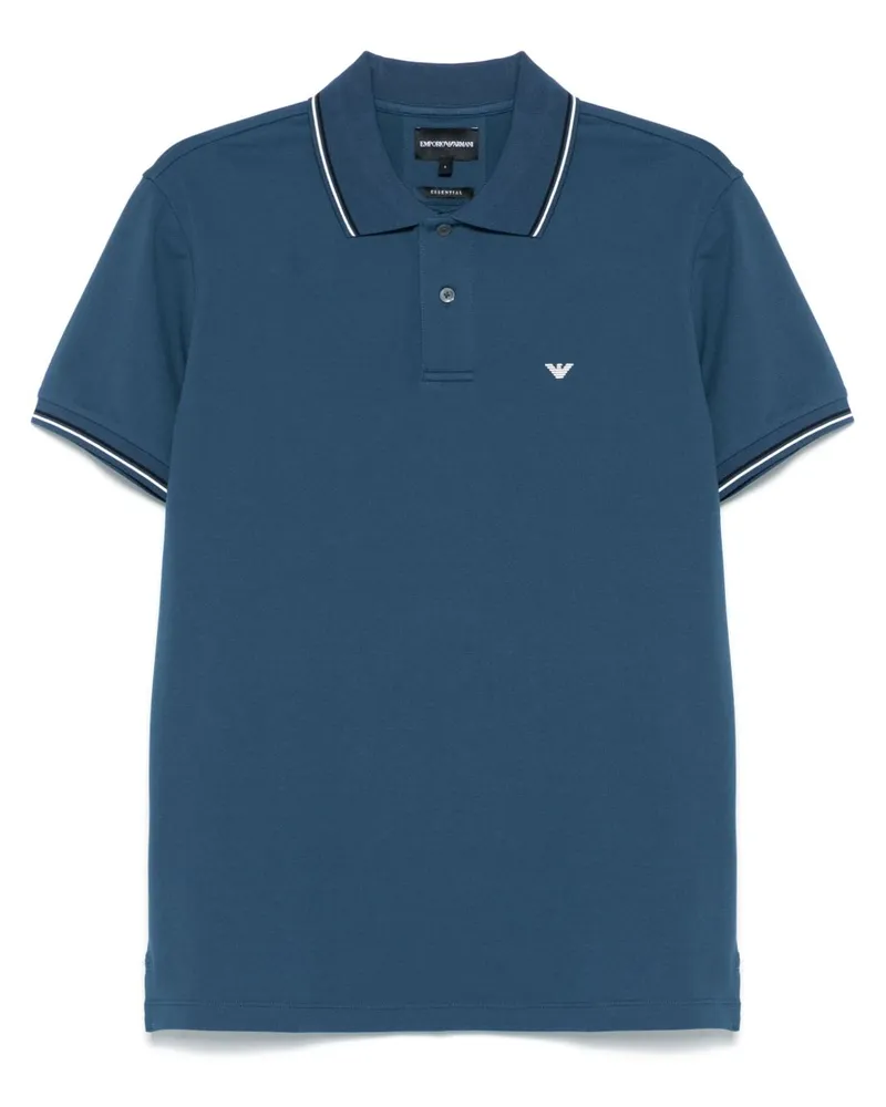 Emporio Armani Logo Cotton Polo -Hemd Blue