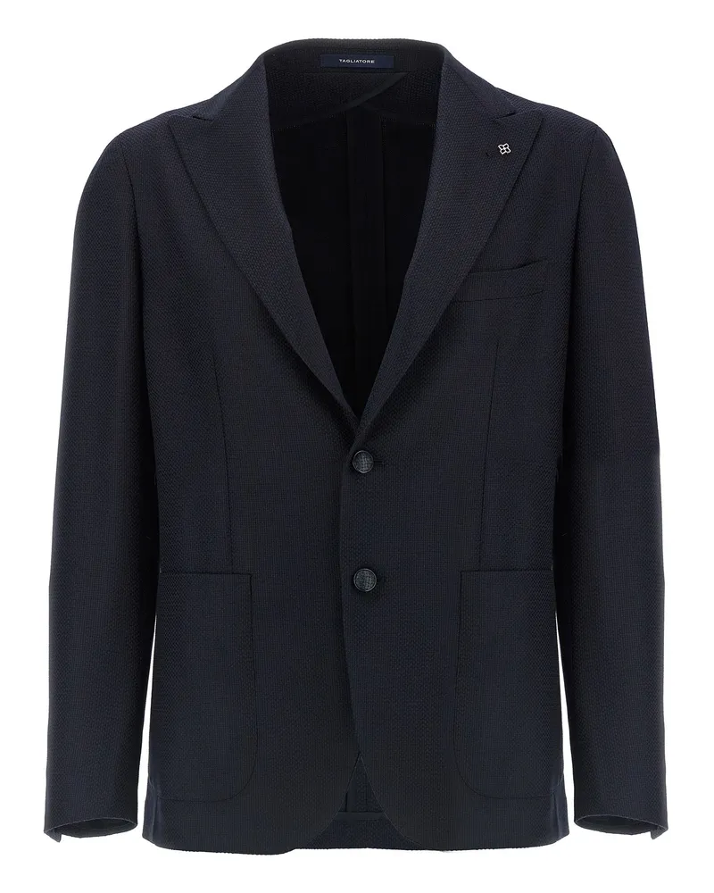 Tagliatore Micro Squares Blazer Blue