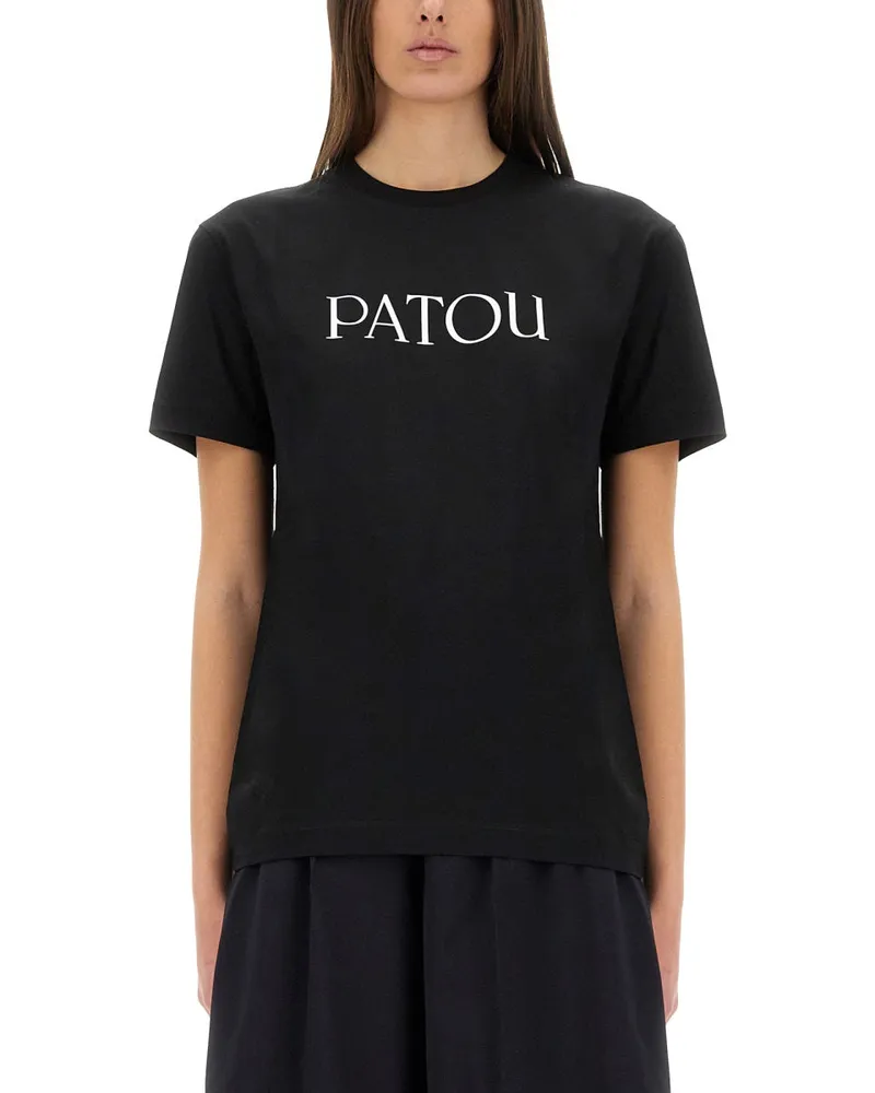Patou Logo Druck T -Shirt Black