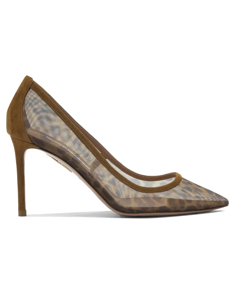 Aquazzura Pumps mit Animal-Print, 85 mm Brown