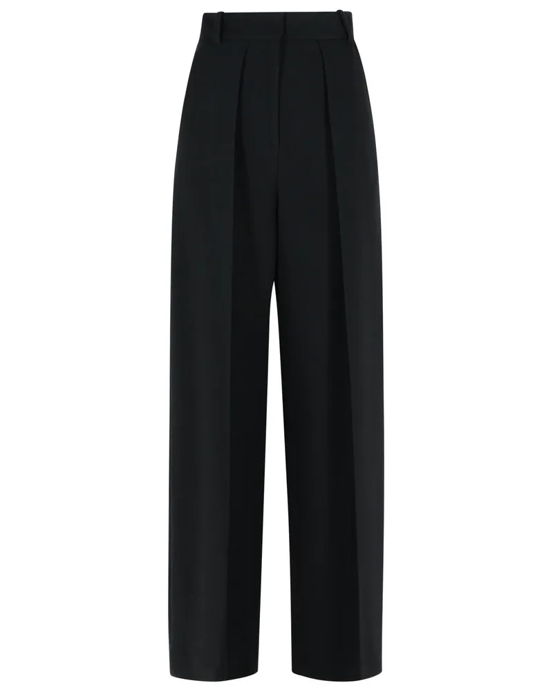 KHAITE Maris' Black Polyester Mischhose Black