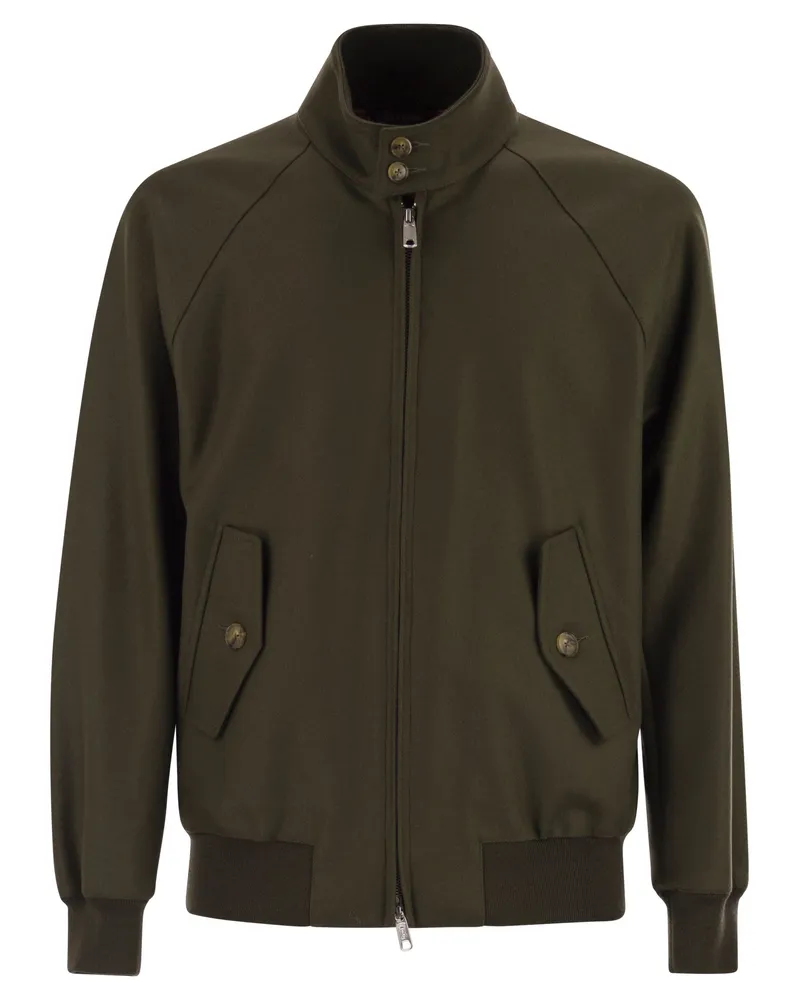 Baracuta G9 Bomberjacke aus Meltonwolle und Kaschmir Olive