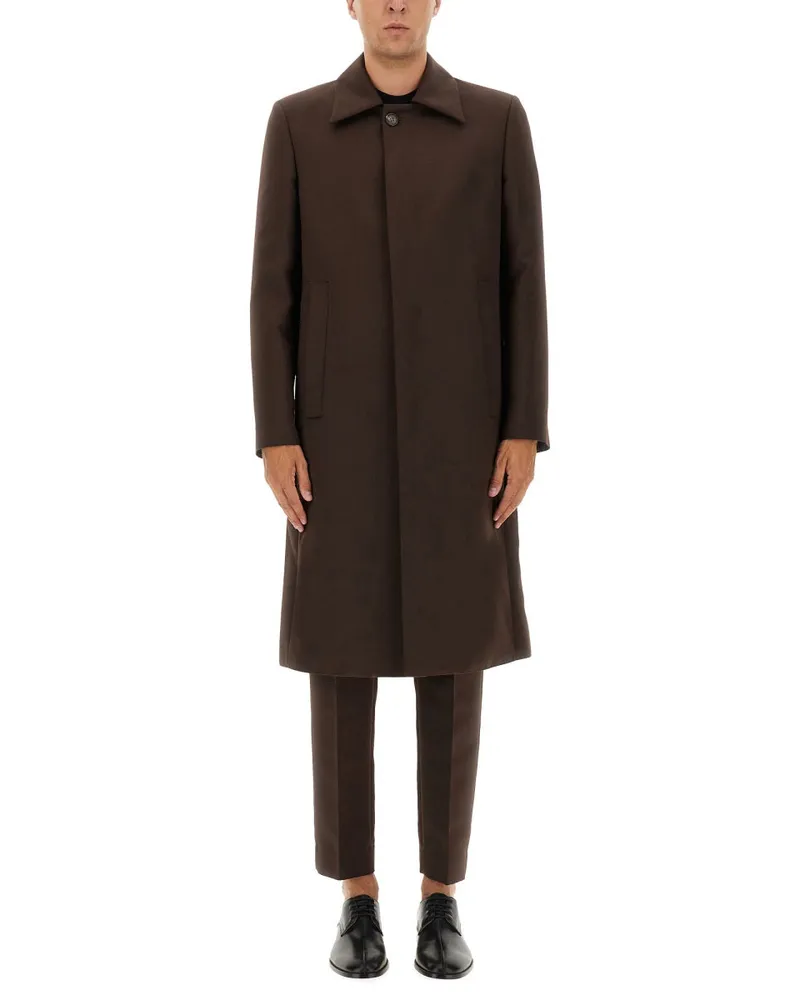 Maison Margiela Wolle Mischmantel Brown
