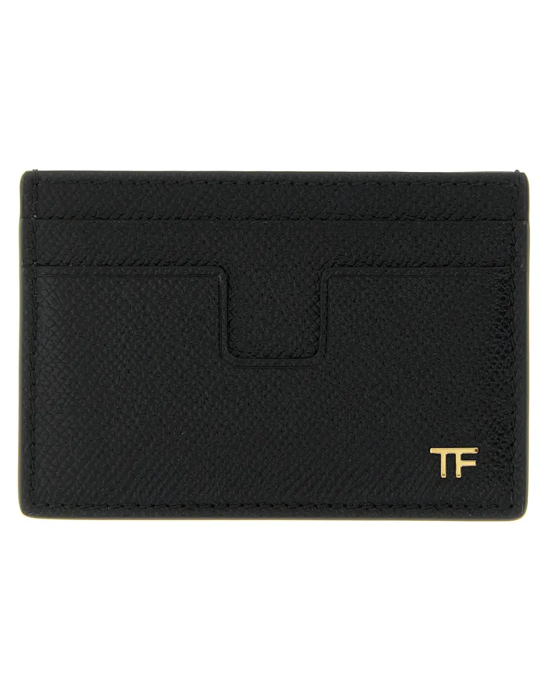 Tom Ford Kartenetui aus klein genarbtem Leder Black