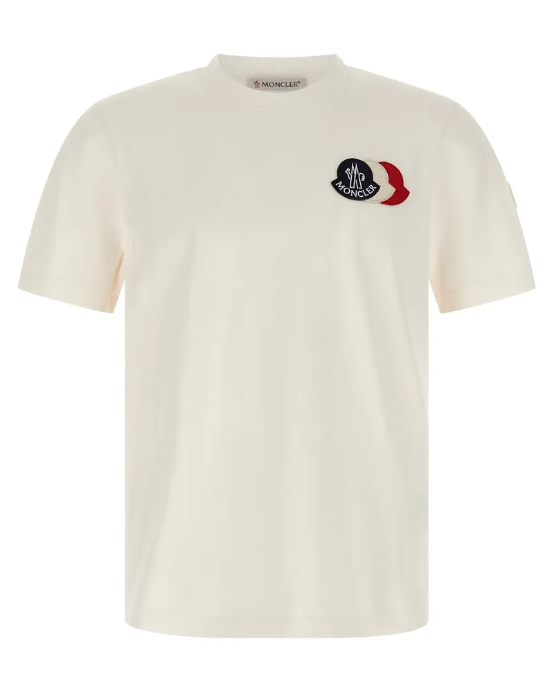 Moncler Tricolor Logo T -Shirt White