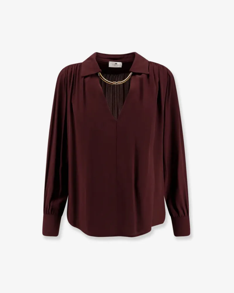 Elisabetta Franchi Shirt mit Juwelzubehör Vinaccia