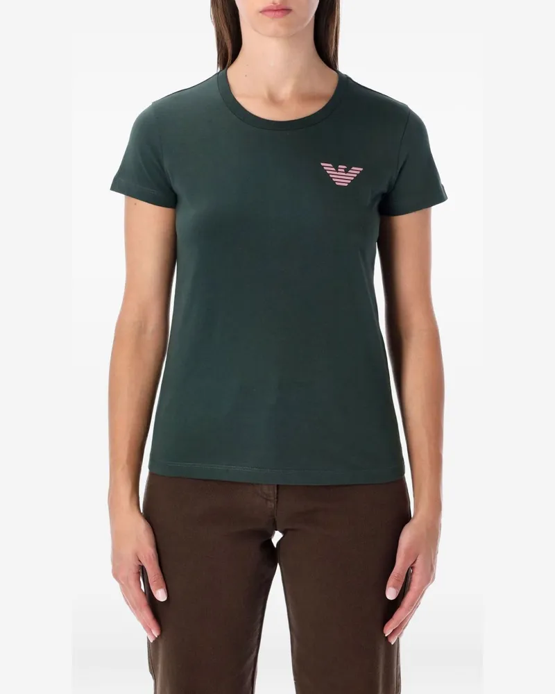 Emporio Armani Logo Baumwoll -T -Shirt Green
