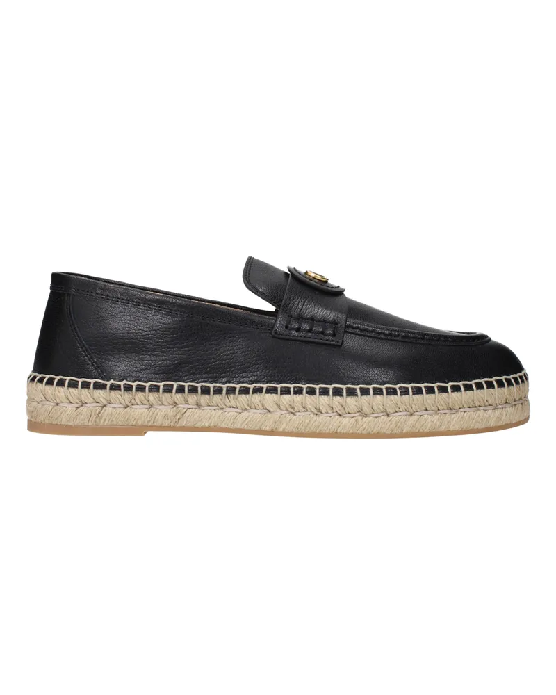 Valentino Garavani Herrens Espadrillas aus schwarzem Leder -