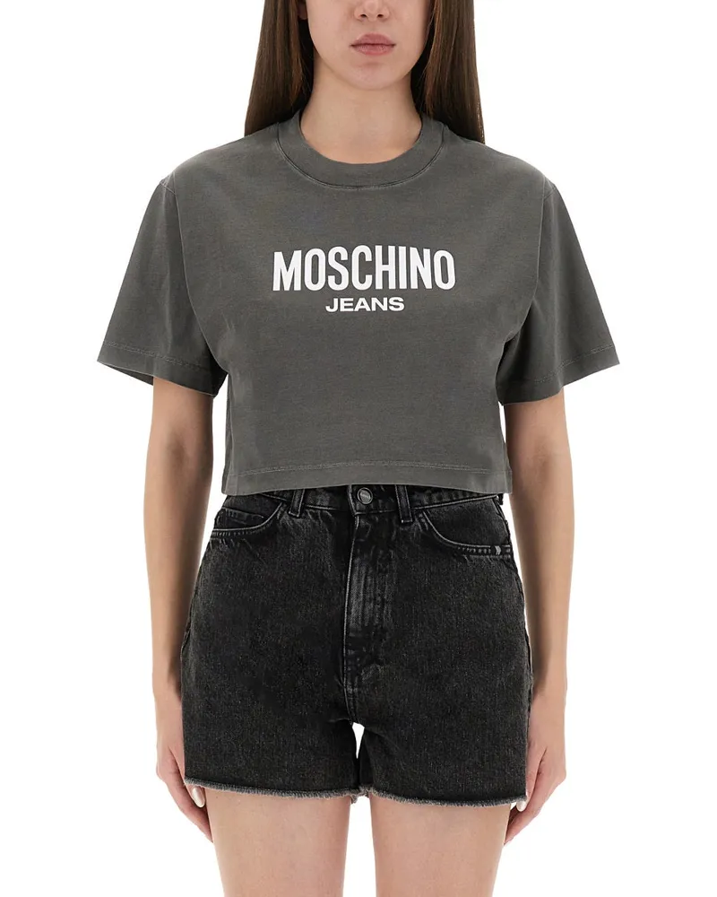Moschino Moschino -Jeans schnappte T -Shirt mit Logo Grey