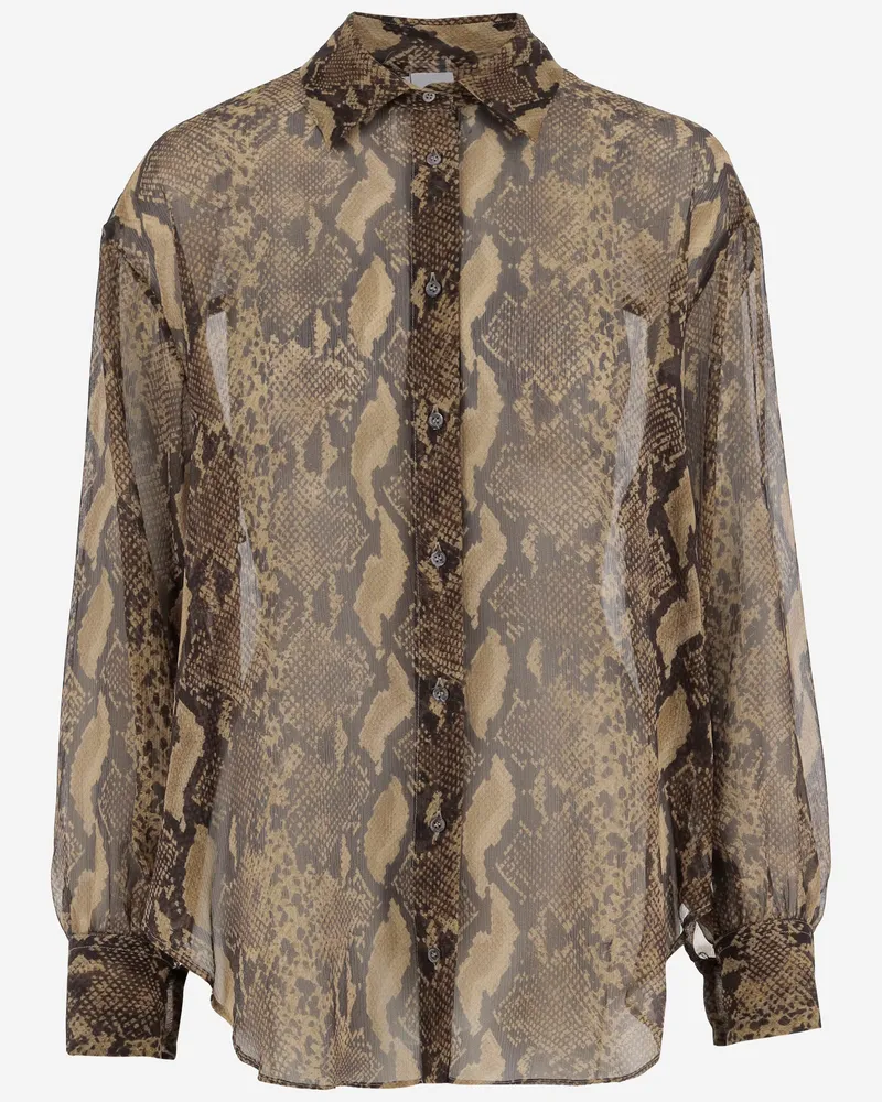 ASPESI Python Print Seidenhemd Red