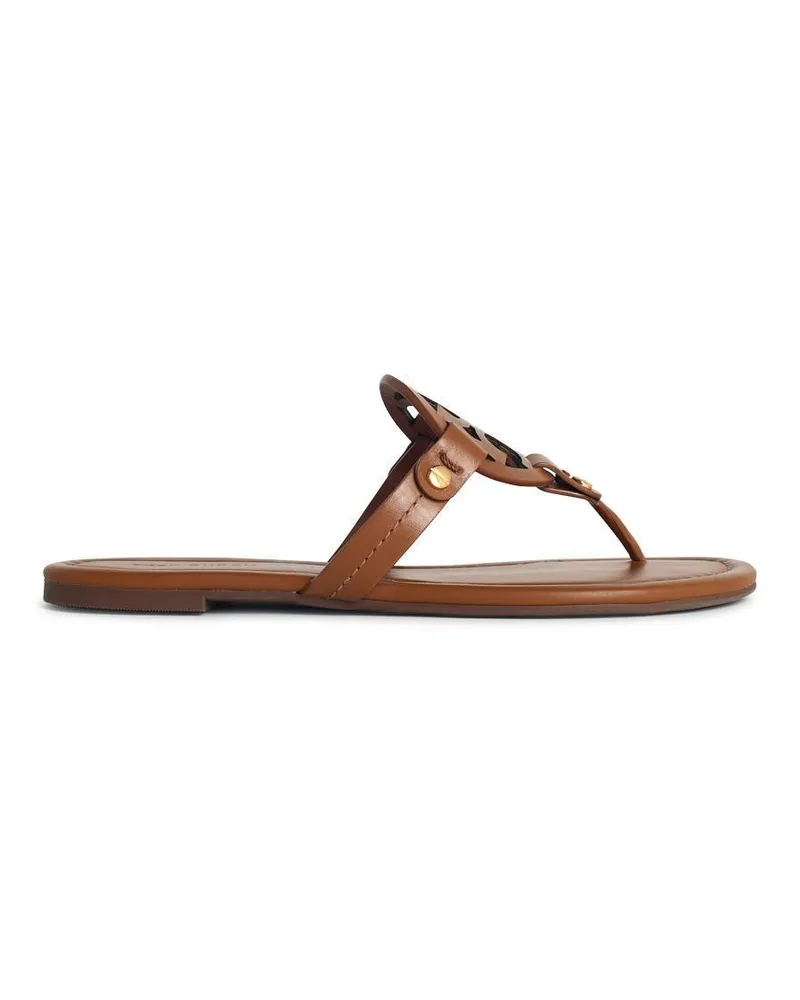 Tory Burch Miller“ braune Lear-Flip-Flops Brown