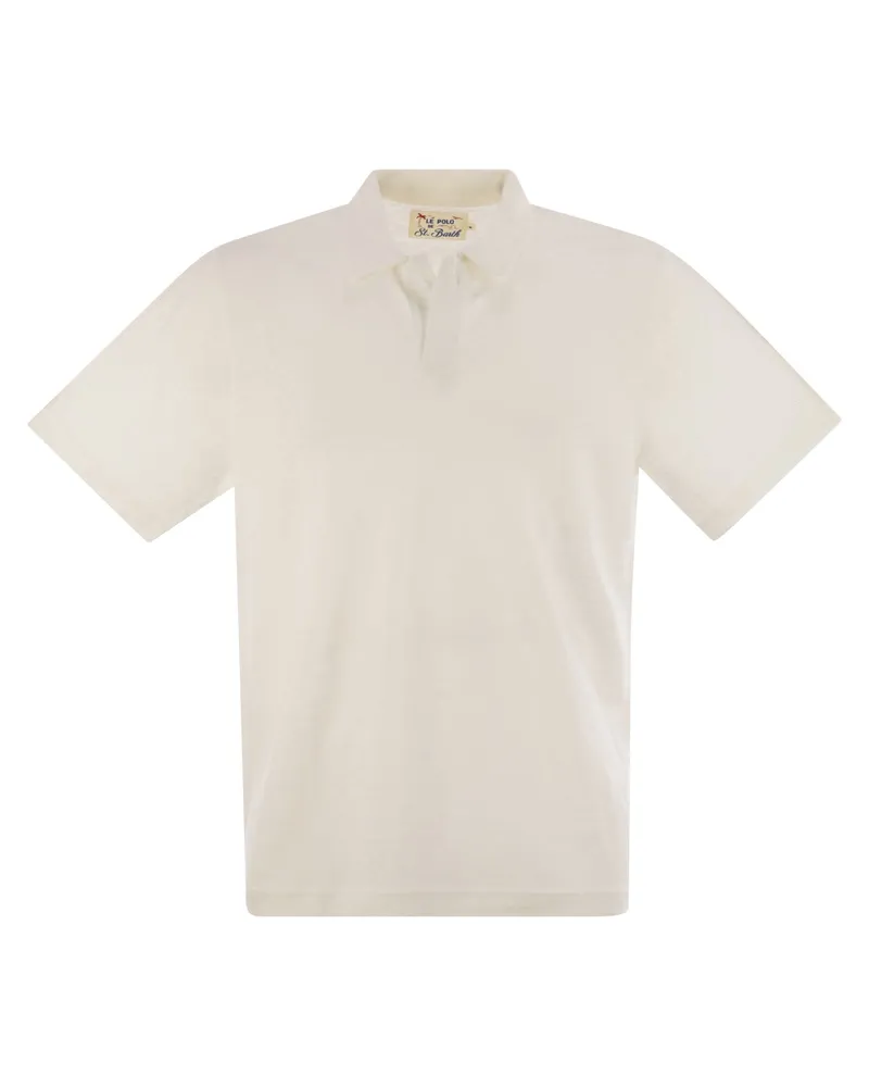 MC2 Saint Barth Fraser Leinen -Polo -Hemd White