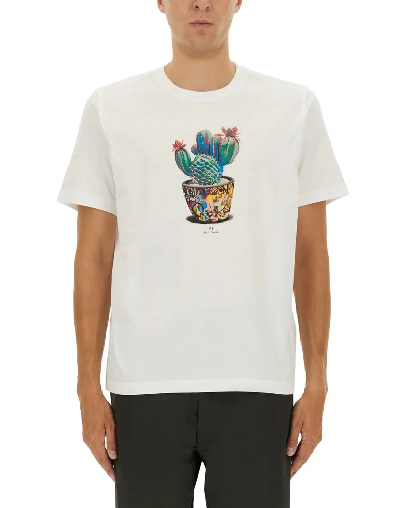 Paul Smith PS von Paul Smith Cactus Print T -Shirt White