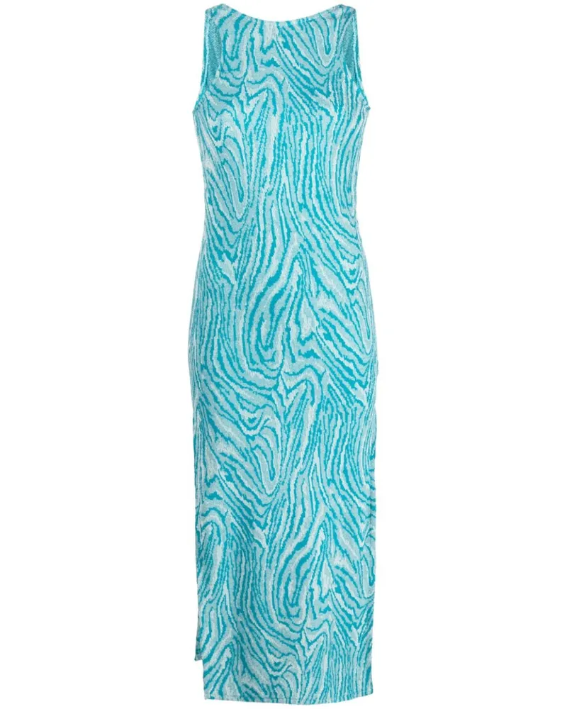 VITELLI Kälber fließen Jacquard Schaufel zurück Maxikleid 